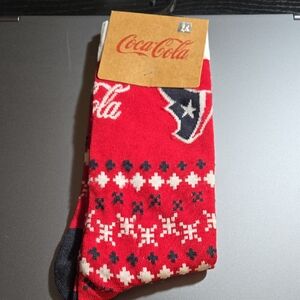 NFL Rare Houston Texans Coca-Cola Holiday Socks Winter